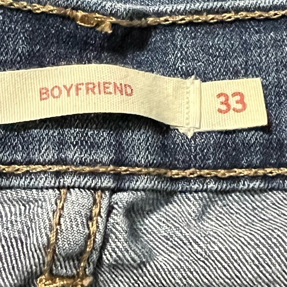 LEVI Strauss & Co Boyfriend Women’s Distressed Denim Blue Jeans (Sz 33) - Picture 6 of 13